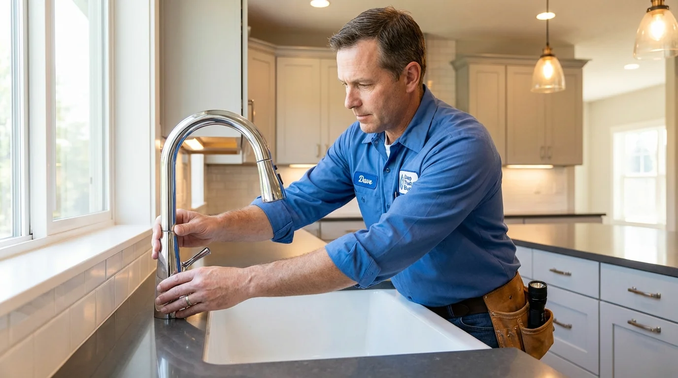 Kitchen faucet installation by Johns Plumbing LLC in Islandia