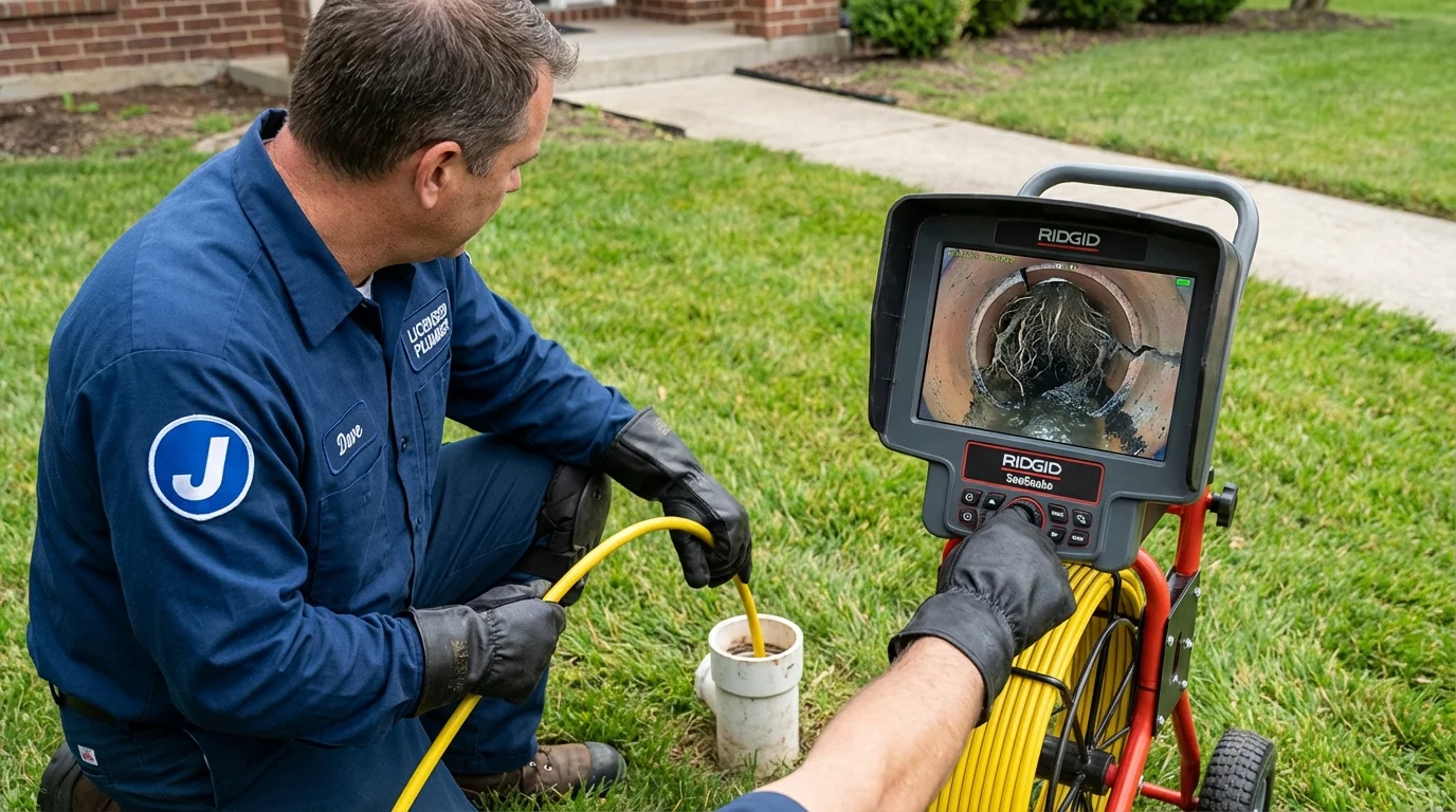 Sewer camera inspection being performed by Johns Plumbing LLC in Islandia