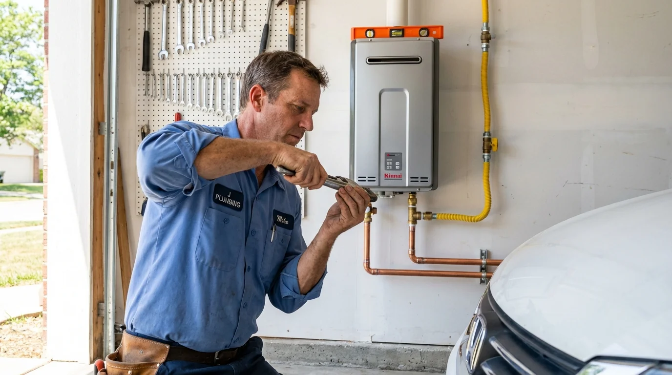 Tankless water heater installation by a Johns Plumbing LLC plumber in Islandia